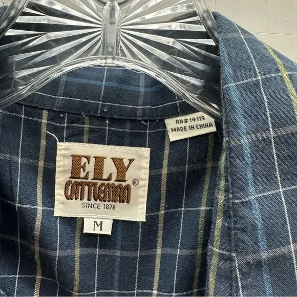 Vintage Ely Cattleman western wear pearl snap button down shirt men's medium - Picture 4 of 4